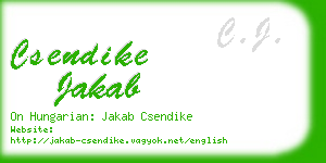 csendike jakab business card